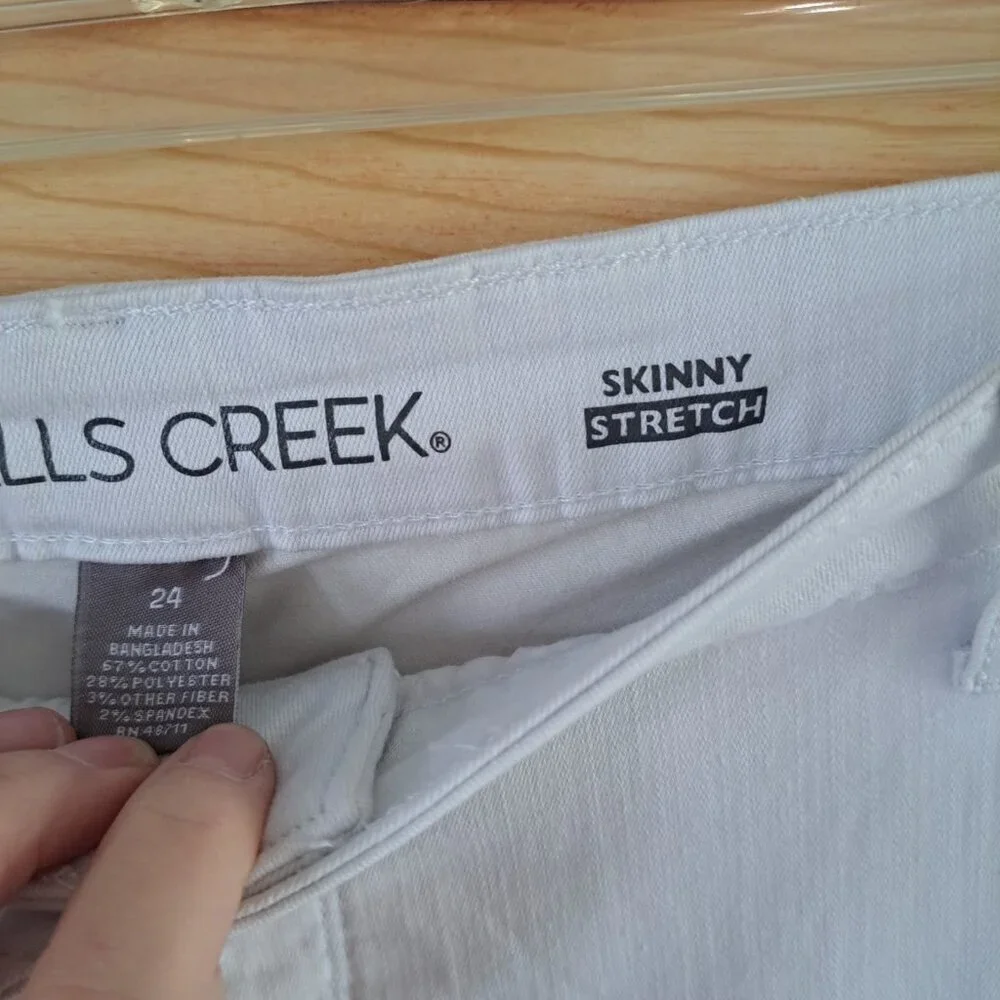 New Falls Creek Plus Size 24 White Pants Skinny Mid Rise Slimming Stretch... - Picture 5 of 10